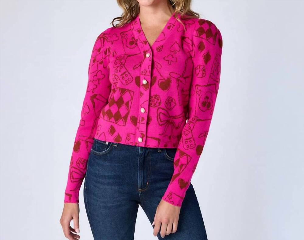 NEW CROSBY BY MOLLIE BURCH jovie v-neck long sleeve cardigan in pink